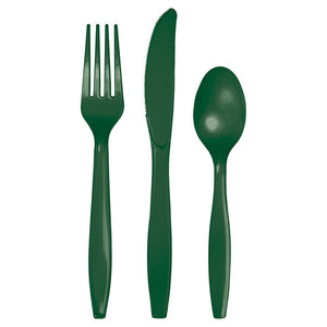 Bulk 288ct Hunter Green Assorted Plastic Cutlery 