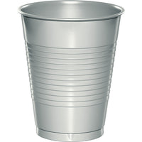 Bulk 240ct Shimmering Silver 16 oz Plastic Cups 