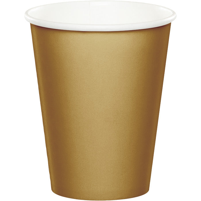 Bulk 240ct Glittering Gold 9 oz Hot & Cold Cups 