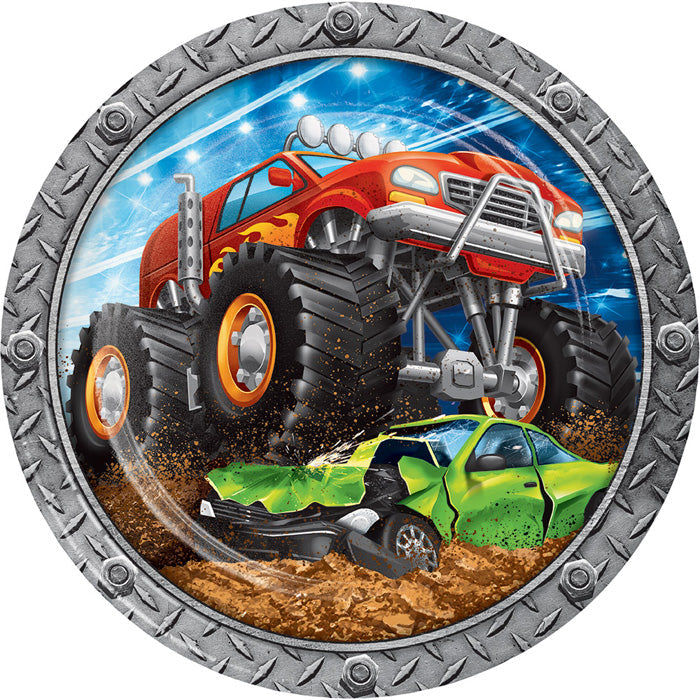 Monster Truck Rally Paper Plates, 8 ct by Creative Converting