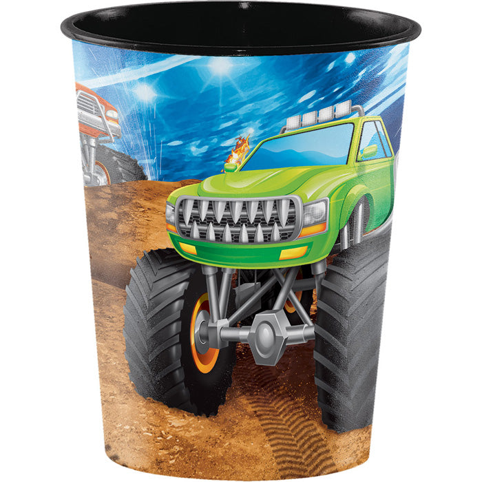 12ct Bulk Monster Truck 16 oz Plastic Cups