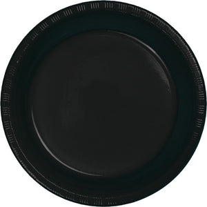 Bulk 240ct Black Velvet Plastic Banquet Plates 10.25 inch 