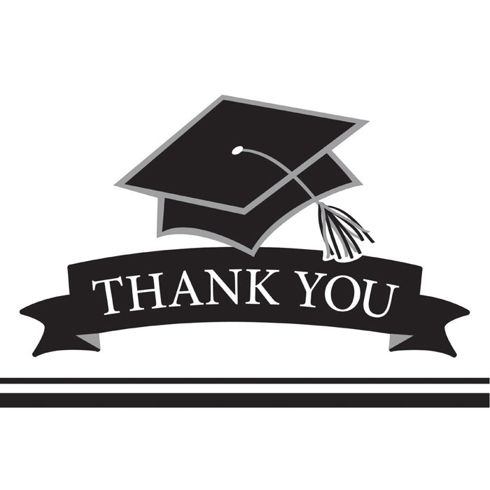 Graduation School Spirit White Thank You Notes, 25 ct by Creative Converting
