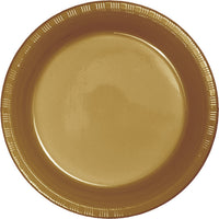 Bulk 240ct Glittering Gold 6.75 inch Plastic Dessert Plates 