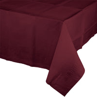 Bulk 6ct Burgundy Paper Table Covers 54 inch x 108 inch 
