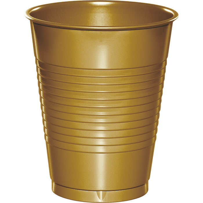 Bulk 240ct Glittering Gold 16 oz Plastic Cups 