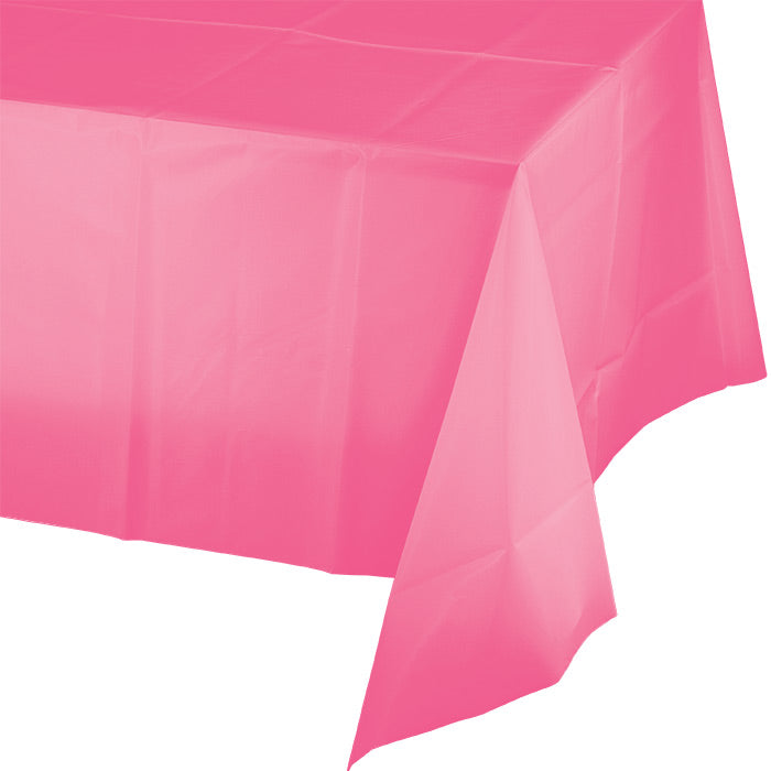 Bulk 12ct Candy Pink Plastic Table Covers 