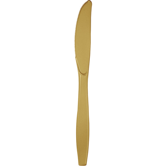 Bulk 288ct Glittering Gold Plastic Knives 