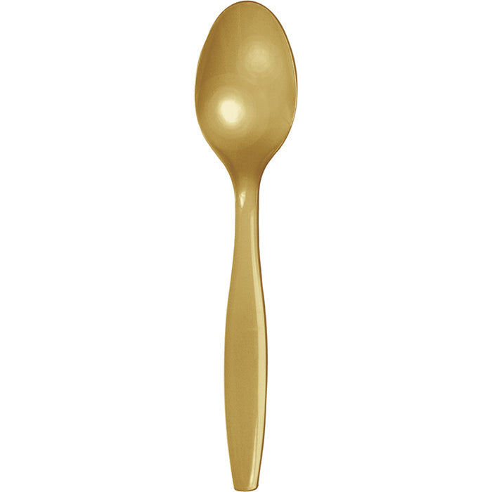 Bulk 288ct Glittering Gold Plastic Spoons 