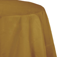 Bulk 12ct Glittering Gold Round Paper Table Covers 82 inch 