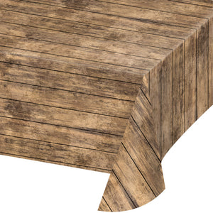 Wood Grain Plastic Table Cover, 54" X 108" by Creative Converting