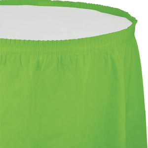 Bulk 6ct Fresh Lime Plastic Tableskirt 29 inch x 14 ft 