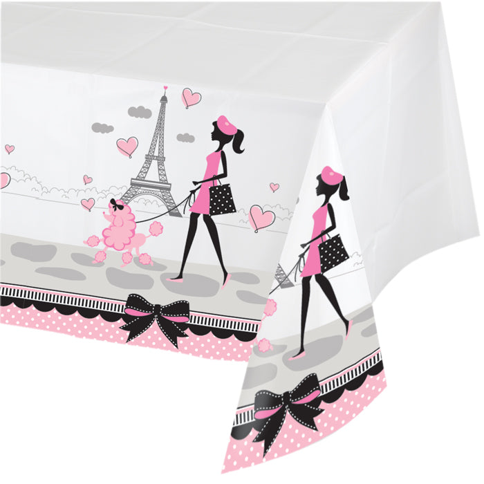 Party In Paris Tablecover Plastic 54" X 102" by Creative Converting