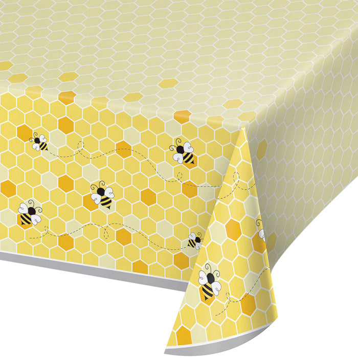 Bumblebee Baby Plastic Tablecover All Over Print, 54" X 102" by Creative Converting