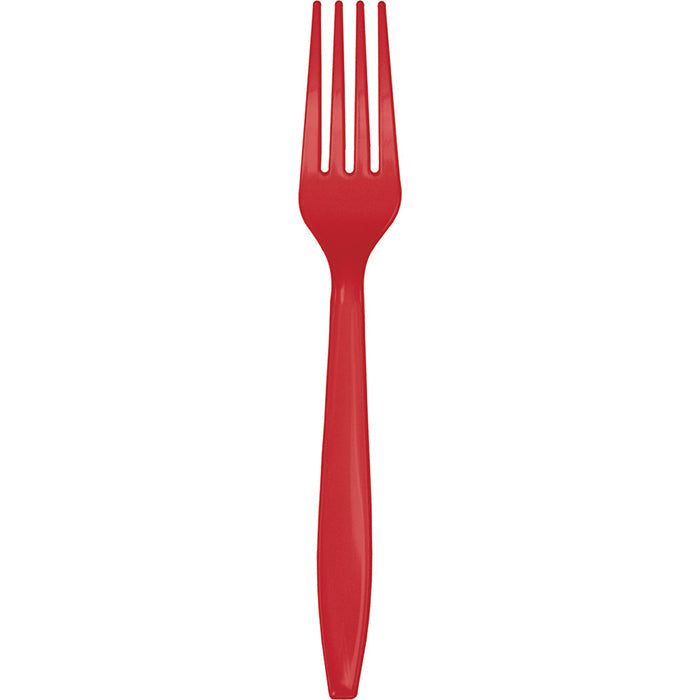 Bulk 288ct Classic Red Plastic Forks 
