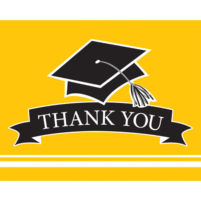 Graduation School Spirit Yellow Thank You Notes, 25 ct by Creative Converting