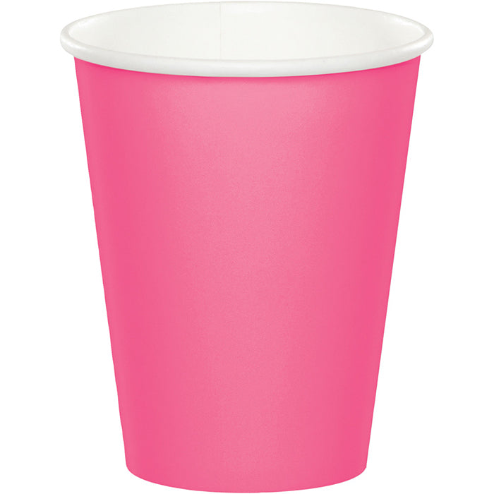 Bulk 96ct Candy Pink Value Friendly 9 oz Hot & Cold Cups 