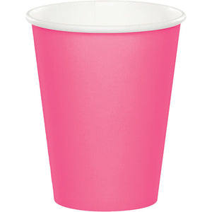 Bulk 96ct Candy Pink Value Friendly 9 oz Hot & Cold Cups 