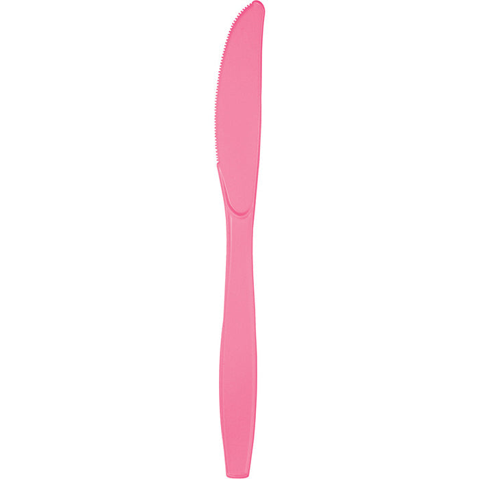 Bulk 288ct Candy Pink Plastic Knives 