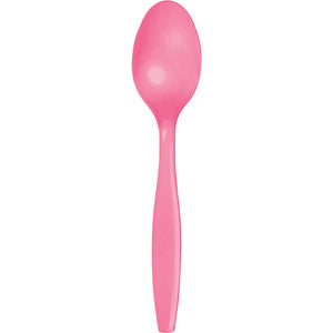 Bulk 288ct Candy Pink Plastic Spoons 