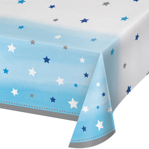 6ct Bulk One Little Star Boy Plastic Table Covers