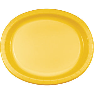 Bulk 96ct School Bus Yellow Sturdy Style Oval Platters 