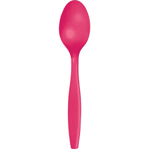 Bulk 288ct Hot Magenta Plastic Spoons 