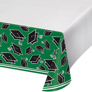 Graduation School Spirit Green Table Cover by Creative Converting