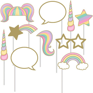 Sparkle Unicorn Photo Booth Props, 10 ct by Creative Converting