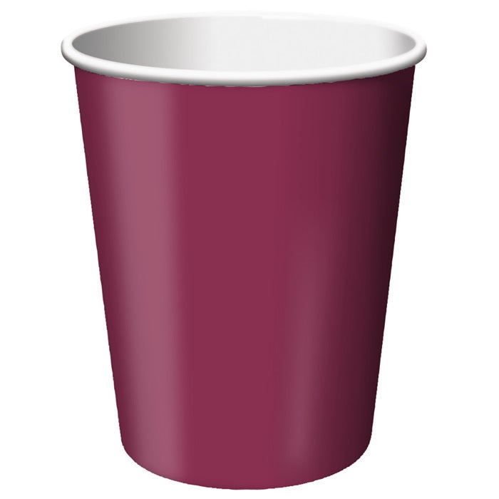 Bulk 240ct Burgundy 9 oz Hot & Cold Cups 
