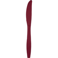 Bulk 288ct Burgundy Plastic Knives 