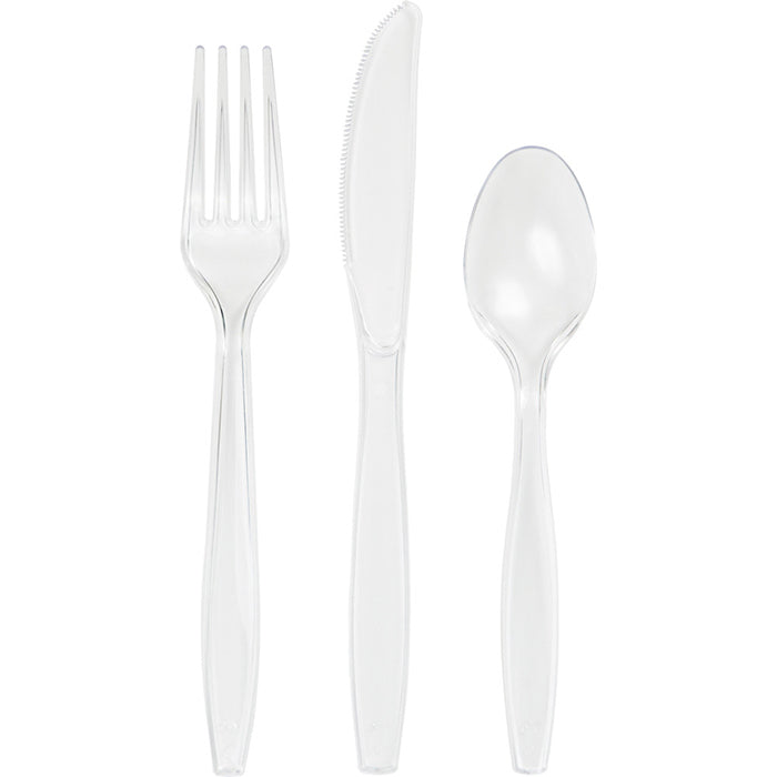 Bulk 216ct Clear Value Friendly Assorted Plastic Cutlery 