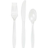Bulk 216ct Clear Value Friendly Assorted Plastic Cutlery 