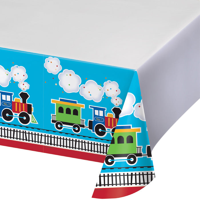 6ct Bulk All Aboard Train Plastic Table Covers