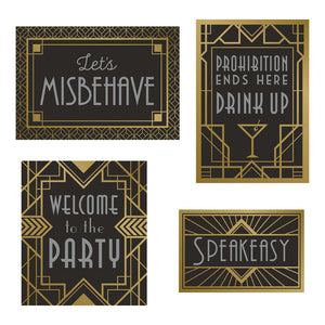 Roaring 20S Wall Signs Decorations Kit, Pack Of 4 by Creative Converting