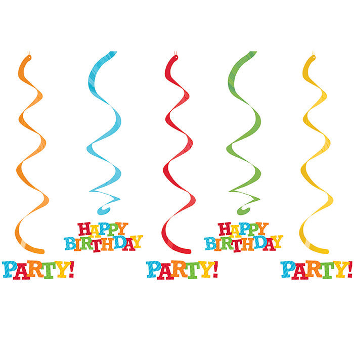 30ct Bulk Happy Birthday Swirl Decorations