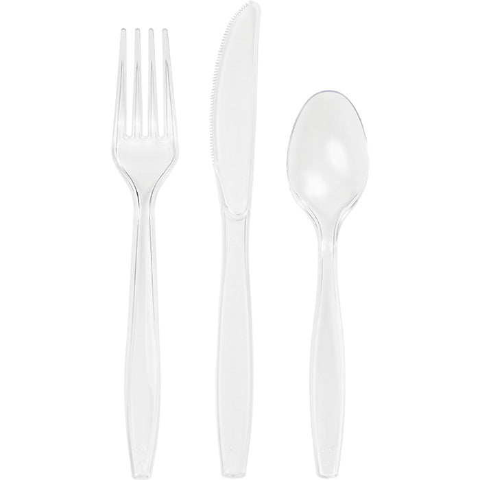 Bulk 288ct Clear Assorted Plastic Cutlery 