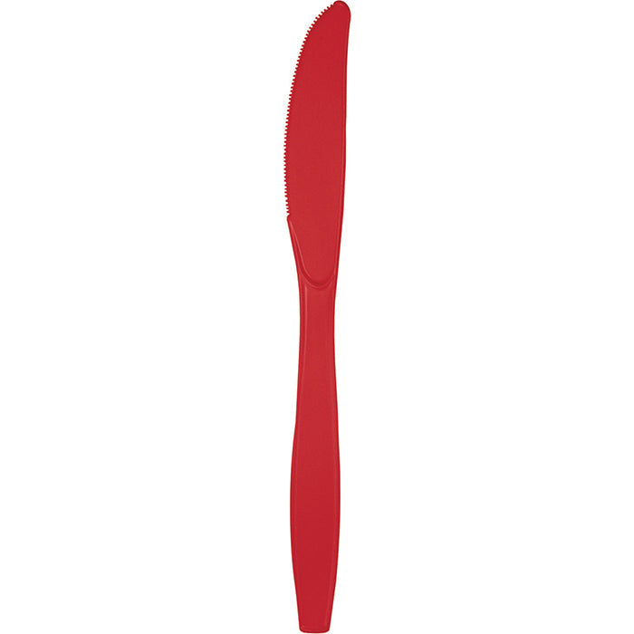 Bulk 288ct Classic Red Plastic Knives 