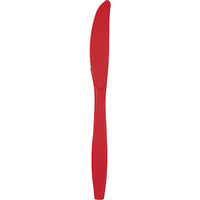 Bulk 288ct Classic Red Plastic Knives 