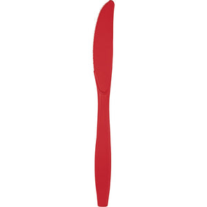 Bulk 288ct Classic Red Plastic Knives 