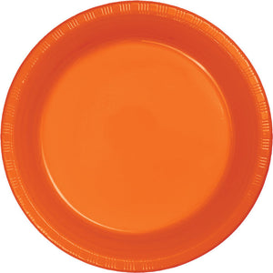 Bulk 240ct Sunkissed Orange 6.75 inch Plastic Dessert Plates 