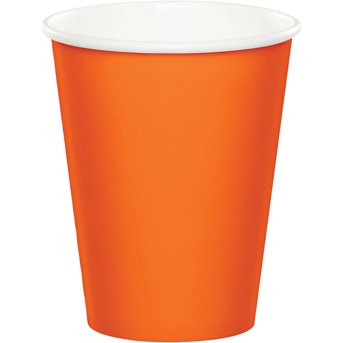 Bulk 96ct Sunkissed Orange Value Friendly 9 oz Hot & Cold Cups 
