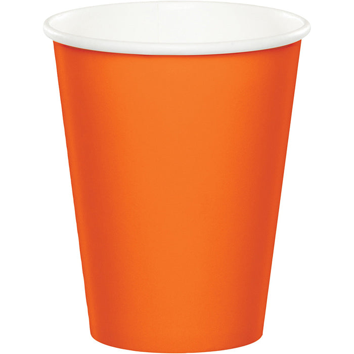 Sunkissed Orange Hot/Cold Paper Paper Cups 9 Oz., 8 ct by Creative Converting