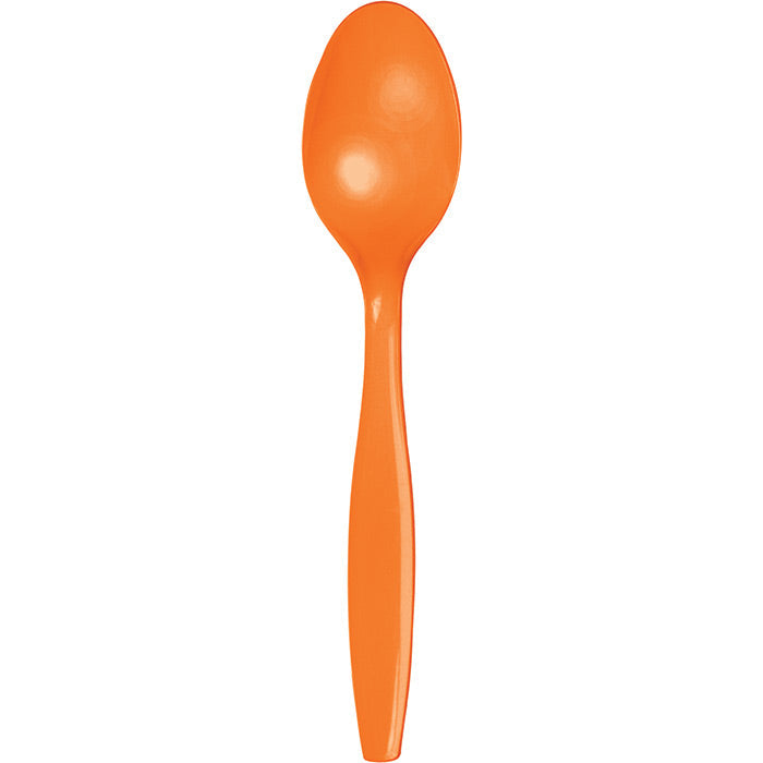 Sunkissed Orange Bulk Plastic Spoons (600 per Case) - $53.82/case
