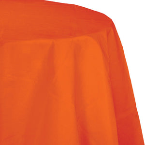 Bulk 12ct Sunkissed Orange Round Paper Table Covers 82 inch 