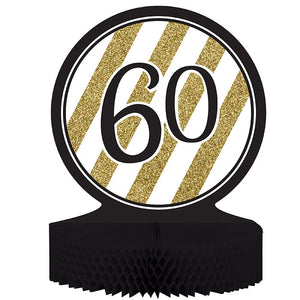 Black And Gold 60th Birthday Centerpiece by Creative Converting