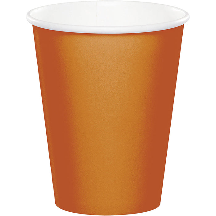 Bulk 240ct Pumpkin Spice Orange 9 oz Hot & Cold Cups 