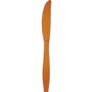 Bulk 288ct Pumpkin Spice Orange Plastic Knives 