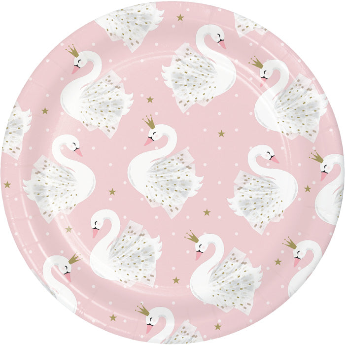 Stylish Swan Party Dessert Plate 8ct by Creative Converting