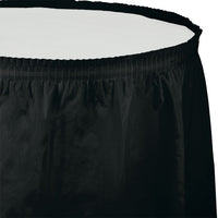 Bulk 6ct Black Velvet Plastic Tableskirt 29 inch x 14 ft 